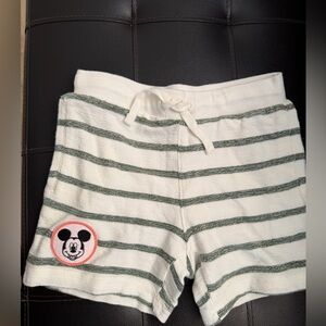 Disney X Jainie and Jack White and Green Striped Mickey Mouse Shorts
